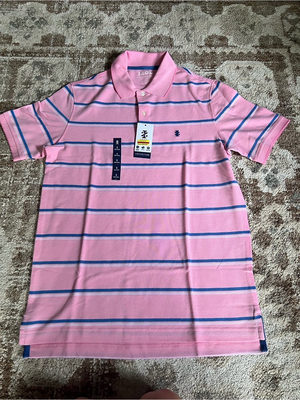 Izod Pink Stripe Polo Shirt